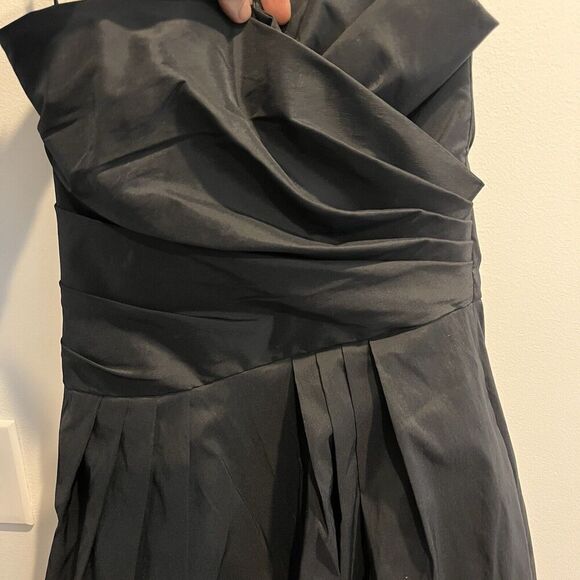 Betsy Adam Black Mini Dress Bubble Skirt 8 Women LBD Cocktail Formal Semi Ruched - Picture 4 of 14